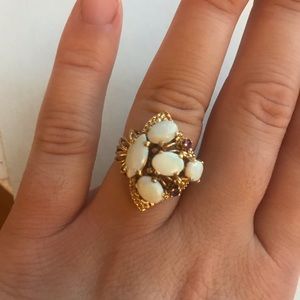 Opal and Ruby Vintage Ring